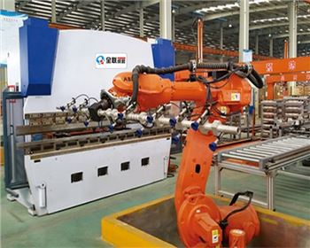 數控折彎(wan)機自動上下料(liao)機器人自動化(hua)生産線